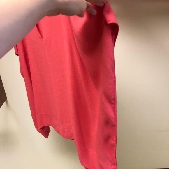 Diane von Furstenberg Oversized Blouse Dolman Top Silver Metal Accent - Picture 8 of 9